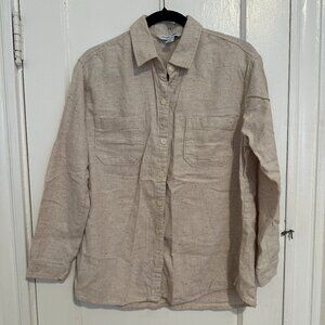 Old Navy boyfriend button-down shirt Oatmeal